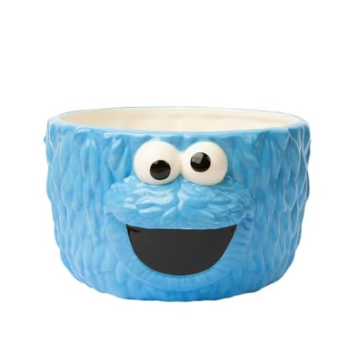 Grupo Erik Bowl Barrio Sésamo EL Mounstruo de las Galletas - Tazas desayuno 1L - Tazones desayuno grandes de dolomita - Cuencos ideal reposteria y pasteleria - Tazas desayuno XXL