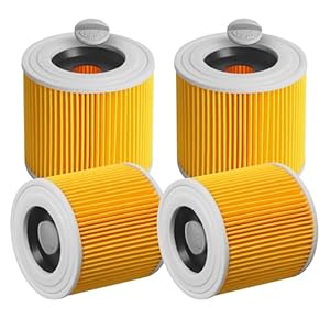 4 Stück Ersatzfilter für Kärcher wd3 filter, Filtration für Kärcher Filter WD3 WD2 WD1 MV3 MV2 A K KNT NT SE VC, für Kärcher staubsauger filter/6.414-552.0/6.414-77...