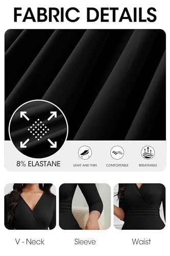 Image of CLOCOR Maxi Dress for Women Long Summer Short Sleeve Evening Formal V Neck A Line Dresses Wedding Guest Empire Waist Elegant