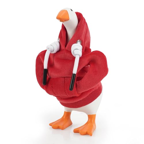 Fzeyd Magnetic Goose Statue Desk Goose with Clothes Magnetic Goose Key Holder with Goose Outfits Cute Desk Decor for Entryway Table Office Desk and Kawaii Room Decor