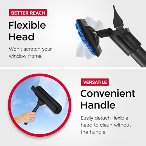 Image of Tyroler Window Squeegee with Extension Pole 1-12.5ft | Window Cleaner Tool | | 10-Part Windows Washing Kit with Extension Pole | Professional Telescopic Window Squeegee for Home & High Glass