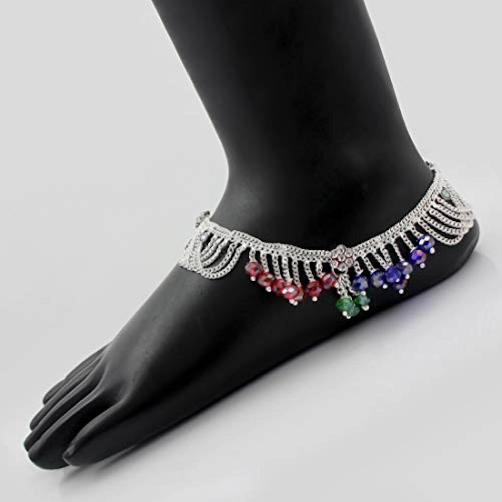 Women's Silver Plated Payal Anklet Jewellery, Elegant