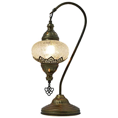 Mozaist Turkish Lamp, Swan Neck Mosaic Table Lamp thumb #1