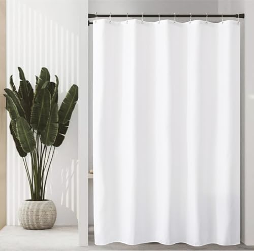 Image of Felisa Stall Fabric Shower Curtain Liner with 3 Magnets,54W x 84L, Waterproof & Hotel Quality Shower Stall Curtain for Bathroom,Soft Cloth,Small Narrow Size Shower Curtain,White