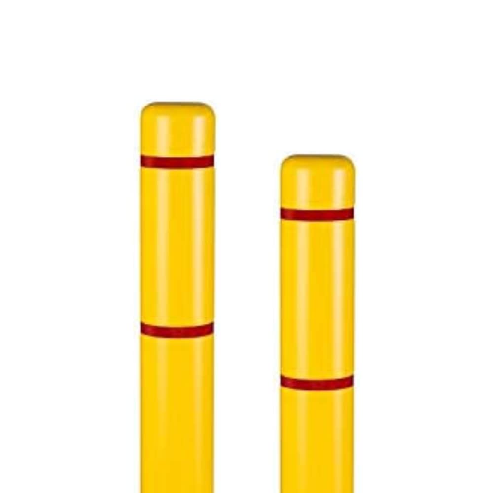 BollardGard 4 x 52 2-Pack Bollard Cover (Yellow Red Tape)