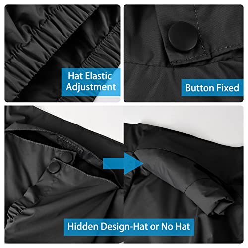 Image of YINGJIELIDE Boys Girls Waterproof Rain Jackets Kids Easy to Fold Windbreaker Lightweight Outdoor Hooded Raincoat