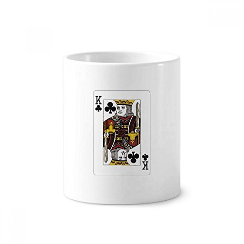 Porte-brosse à dents céramique motif cartes de club K tasse blanche 350ml