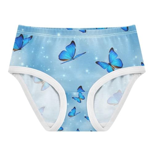 Toddler Girl Panties, Blue Butterflies Wings Cotton Girls Underwear, 2–8 Years