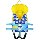 Kinder Schwimmweste Schwimmjacke für Kleinkinder – Kinder Flotations Badeanzug, Auftriebs adebekleidung mit Nackenkissen, Schwimm Trainingsjacke für Jungen und Mädchen im Alter von 1–9 Jahren