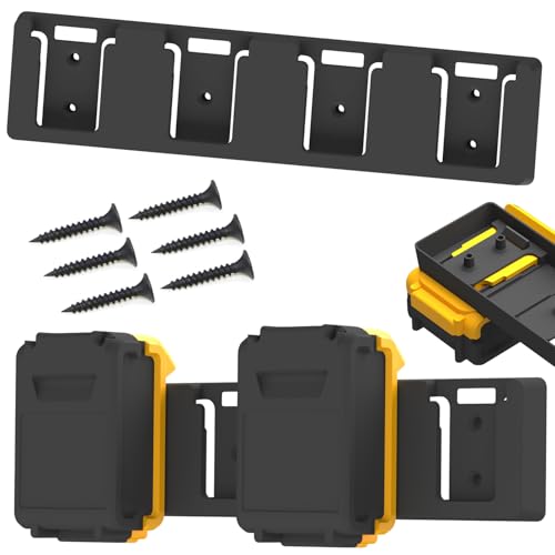 Battery Rack Compatible with DeWalt 20V 4 Slot Black 1pc