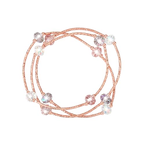 AUDLFXDIY Fashionable high-end women's bracelet - multi-layer crystal bracelet necklace dual-purpose set, a birthday gift for girlfriends