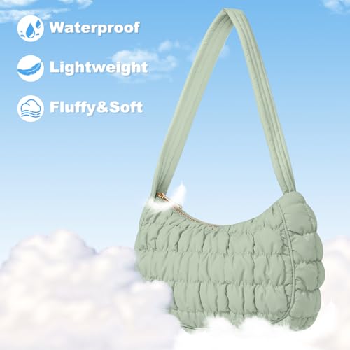 Quilted Puffer Purse for Women Crescent Bag Small Puffer Shoulder Bag Puffy Hobo Bag3