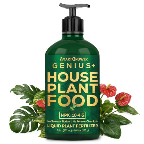 Image of Plant Food for Houseplants, Instant Indoor Plant Fertilizer for Healthier Plants, Clean & Safe for Indoor & Outdoor Use - Smart Grower Genius+ Easy Squirt Pump 8oz Makes 96 Gallons