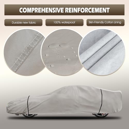 Image of Migaven 6 Layers Car Cover Custom Fit for Corvette C4 C5 C6 C7 C8 1980-2025, Waterproof Full Exterior Cover Rain Sun Protection with Door Zipper (Not Include Mirror Pocket)