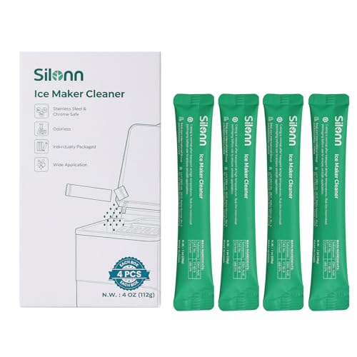Image of Silonn Ice Maker Cleaner Powder - Pure Citric Acid Descaler, Fast Dissolving, Safe, 4 Individually Packed Doses, Universal for All Ice Makers & Coffee Machines