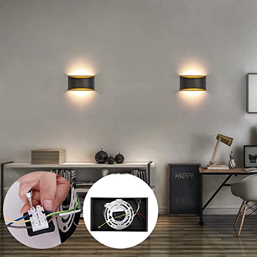 Image of Dimmable COB Wall Sconce, 3000K Warm White Hardwired Wall Lamp, Built-in Dimmer Switch Aluminum Wall Light, 20W Stepless Dimming Indoor Wall Sconces for Bedroom Hallway