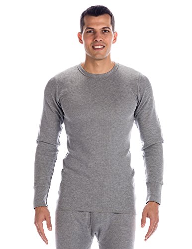 Thermal Underwear For Men - Base Layer Thermal Shirt And Long Underwear Set - Gray -Large #TOP2
