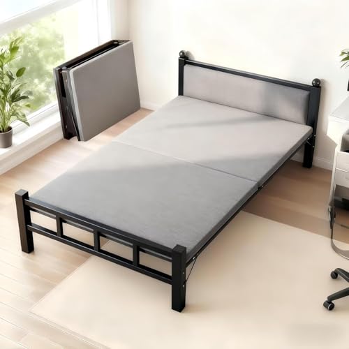 TUIYIDUO �x�b�h�t���[�� �V���O�� ��70cm �ω׏d300kg �܂��݃x�b�h �}�b�g���X�t�� �l�̍H�w �X�`�[���� �O�p�`�̕⋭ ��� ���� �É� �ʋC �����i �g���s�v ��l��炵 �q�� �Q�� �ƒ�p �O���[ 190x70x40.8cm