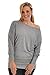 Forever Womens Long Sleeves Plus Size Plain Off Shoulder Batwing Stretchy Top