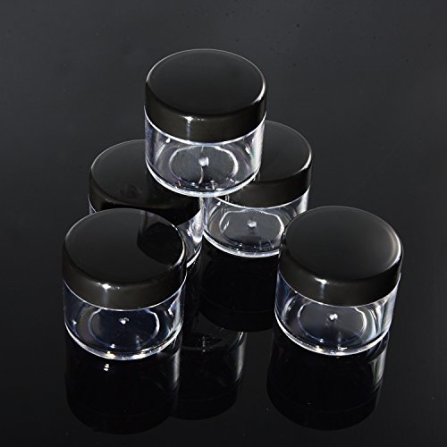 20 Pieces Round Pot Jars Plastic Cosmetic Containers Set with Lid for Liquid Creams Sample, 20 ml/ 0.7 oz (Black Lid)3