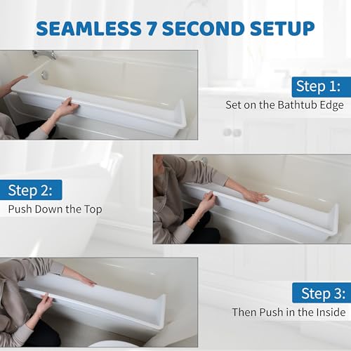 image for Tub Topper® Bathtub Splash Guard Play Shelf Area - Toy Tray Caddy Hol