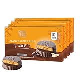 ChocZero Milk Chocolate Peanut Butter Cups, No Added Sugar, Low Carb Snack, High Fiber, Keto Friendly, 32 Total Cups (4 Ounce, Pack of 4)