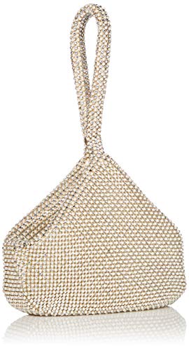 Jessica McClintock womens Staci Mesh Wristlet Pouch Evening Bag, Pearl, One Size US