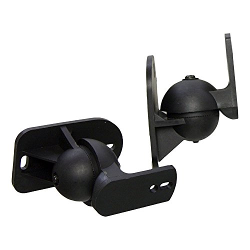 Vonhaus Black Wall Mount Speaker Brackets X 2 | 7.7Lb Weight Capacity | Swivel & Tilt #TOP1