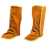 Polainas para soldar de cuero de primera calidad: estas fundas protectoras para zapatos de soldadura están hechas de 100% cuero de vaca dividido, que proporciona una buena combinación de durabilidad y flexibilidad con una resistencia moderada al calor y la abrasión. Por lo tanto, puede mejorar de manera efectiva la eficiencia de su trabajo.