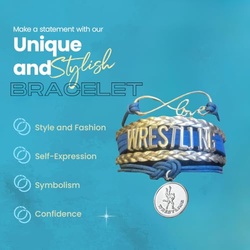 Image of Sportybella Wrestling Charm Infinity Bracelet- Wrestling Jewelry - Sports Personalized Gifts for Wrestlers,Teams, Moms and Coaches