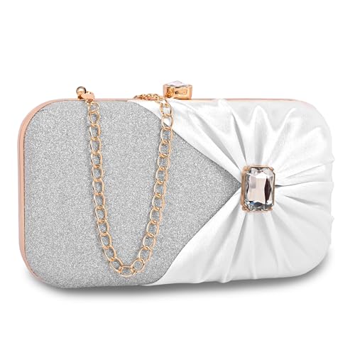 Image of ADISA Studded formal party clutch with gold chain for women and girls (CL107)