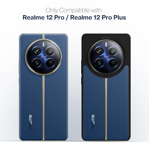 Image of KAPAVER Hybrid Series Back Cover Case Compatible with Realme 12 Pro /Realme 12 Pro Plus 5G(PC+TPU) (Black)