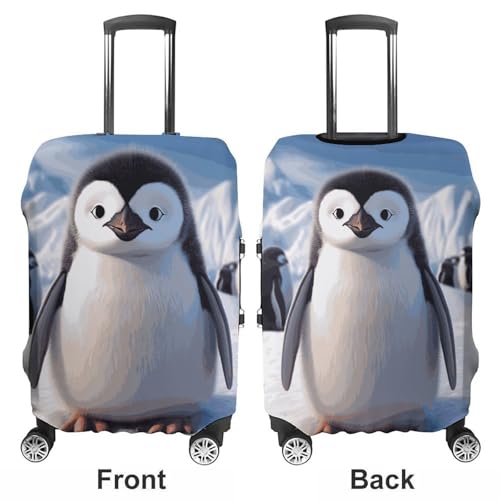 Cute Penguin Luggage Cover, Washable Elastic Suitcase Cover Protector Fit 18-32 Inch Luggage3