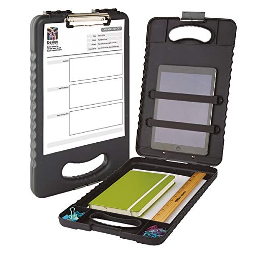 Office DepotÂ® Brand Carry-All Clipboard Storage Box, 15"H x 13"W x 2"D, Charcoal