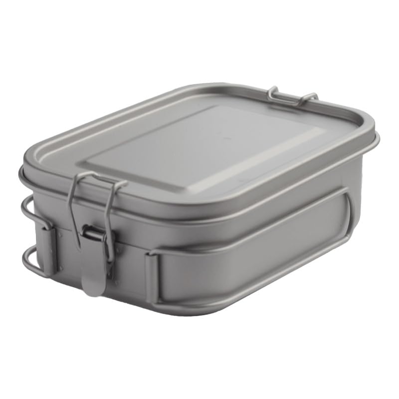 Echeson Pure Titanium Lunch Box 800ML Outdoor Camping Portable Square Lunch Box Household Tableware (Color : 800ML C)