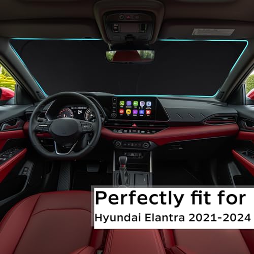 Windshield Sun Shade Car Sunshade for Hyundai 2020-2026 Windshield Cover for 2022 2023 Elantra 240T Reflective Foldable Front Window Sun UV Blocker Ultimate Protection Upgrade Car Interior Accessories