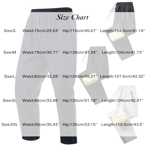 Sweatpants for Man Casual Fleece Lined Joggers Elastic Waist Straight Leg Fleece Sweatpant with Zip Pockets2