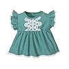 puseky Baby meisje ruches jurk peuter ronde hals kant partij jurk prinses jurk zomer jurk
