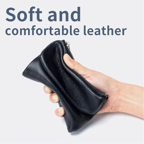 Joyfullygo Wallet, Unisex Pebble Leather Wallet, 5.3In Short Genuine Leather Coin Card Holder, Credit Card Holder, Cash Slots (Olive green)4