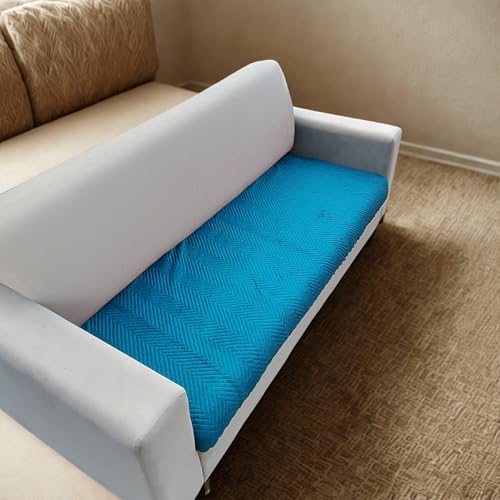 Image of Homerz Premium Velvet Sofa Cover Panel | Soft & Velvety Fabric | Rich Vibrant Colours | Sofa Protector for Living Room (Teal, 7 (3+2=2) Seater, Only Seat Cover)