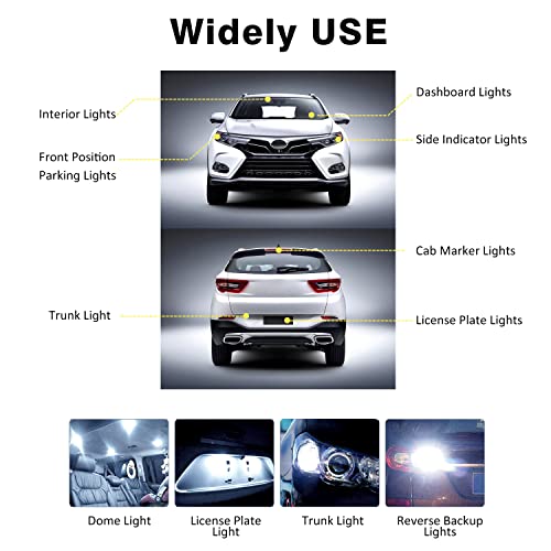 T10 921 194 168 175 LED Bulbs Cool White 20-Packs, Super Bright 3014 42-SMD Replacement 12 Volt RV Camper Trailer Boat Trunk Interior Dome Map License Lights, Backup Reverse Lights