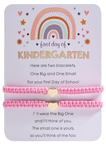 First Day Of Kindergarten Pre K School Mommy And Me Bracelets Gifts, Back To School String Matching Bracelet Set For Mom Daughter Son