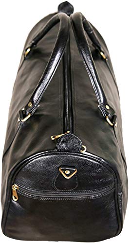 Image of RICHSIGN Leather Accessories 24 litres Duffle Bags for Men Travel (Black) (Weight-1 KG /1000 GR)(Dimension = H- 12 x L- 20 x W- 8 Inch)
