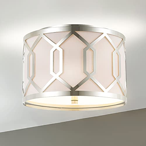 JONATHAN Y JYL3501B Hex 2-Light 12.5" Metal LED Flush Mount Contemporary,Transitional Dimmable, 2700K Cozy Warm Light, Kitchen,Hallway,Bathroom,Stairwell, Chrome