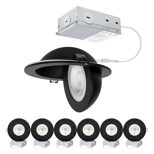 POPANU Recessed Lighting 6 inch - 12W Gimbal Light Eyeball Sloped Ceiling Recessed Spotlight 1300lm...