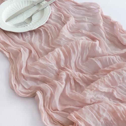 Pink-Easter-Cheesecloth-Table-Runner-10FT-Dusty-Pink-Gauze-Table-Runner-for-Girl-Baby-in-Bloom-Baby-Shower-Bridal-Shower-Decorations-Tea-Party-Table-Centerpiece-Decorations Pink Easter Cheesecloth Table Runner 10FT Dusty Pink Gauze Table Runner for Girl Baby in Bloom Baby Shower Bridal Shower Decorations Tea Party Table Centerpiece Decorations
