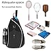 57lilina Pickleball Sling Bag - Lightweight Crossbody Design Holds 2 Paddles & 6 Balls - Ventilated Water Bottle Holder, Multiple Compartments - Fit for Drills, Casual Play & Travel Black