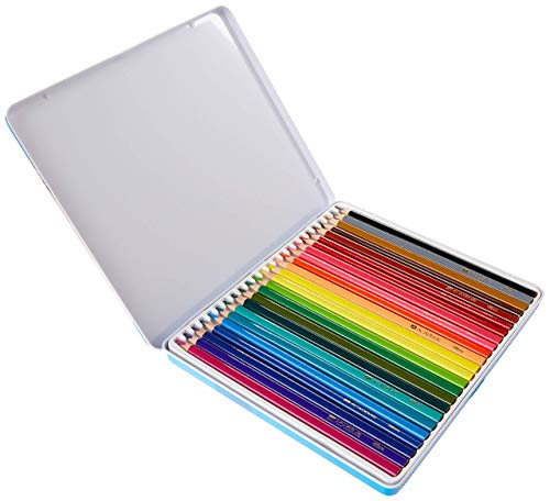 Lápis de Cor 24 Cores Ponta Grossa 4mm Triangular Académie Lata, Tilibra