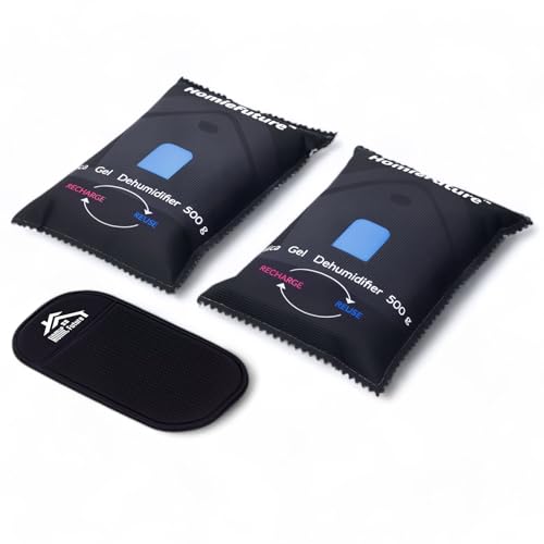 2 Pack 500g Car Dehumidifier Bags with Non-Slip Mat