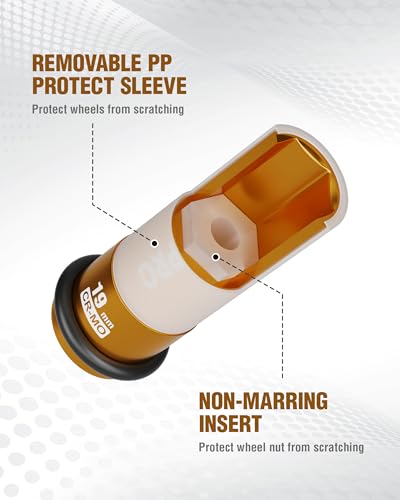 Image of WORKPRO 1 /2 inch Drive Lug Nut Impact Duty Socket, 19mm Deep Thin Wall Socket, Made of Premium Cr-Mo Steel, Non-Marring Lug Nut Wheel Sockets for Car